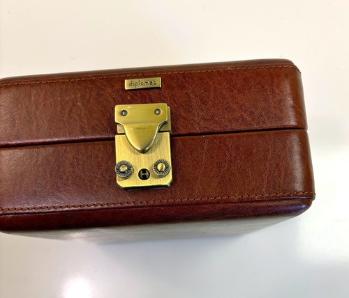 Diplomat Switzerland Leather Collection 3-Watch 4-Pen Jewelry Lockin Travel Case - Picture 9 of 9