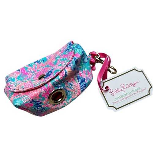 Bolsa de basura para perros Lilly Pulitzer nuevo con etiquetas Splendor en la arena rosa azul regalo