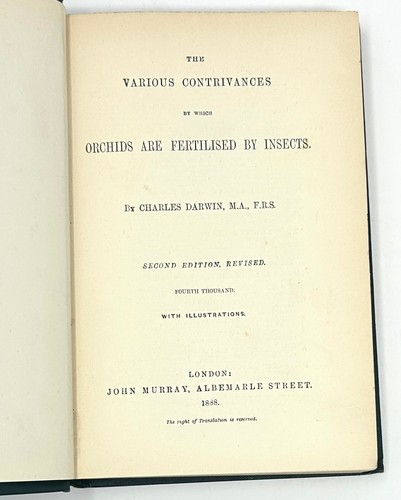 Fertilisation of Orchids, Charles Darwin. Second Edition ~ 1888 - Picture 4 of 7