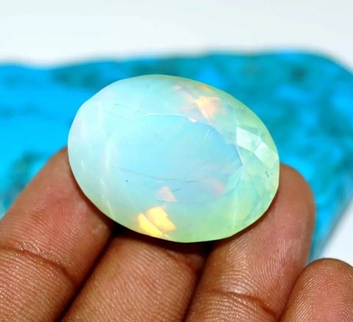 90,78 ct natürlicher grüner Opal Welo australischer oval zertifizierter unbehandelter Edelstein - Bild 6 von 6