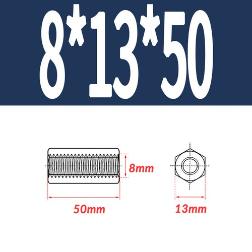 M3 M4 M5 M6 M8 - M24 Hex Rod Coupler Nut Coupling Connector A2 Stainless Steel - Picture 42 of 82