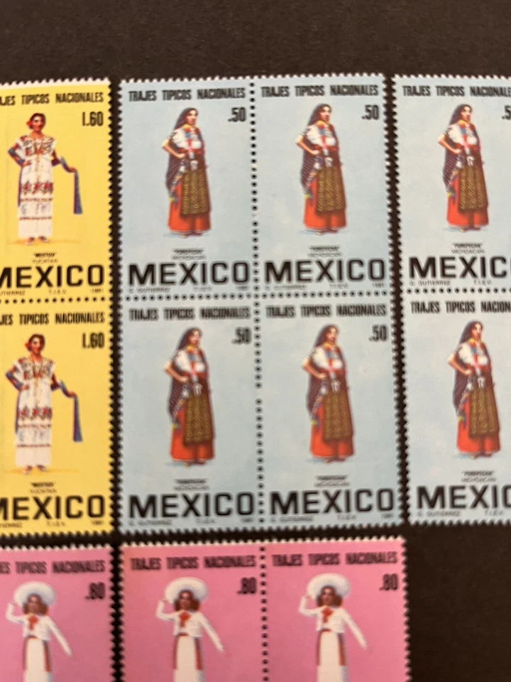 MEXICO 1981 — НАЦИОНАЛЬНЫЕ КОСТЮМЫ — НАБОР ИЗ 6 блоков — КАК НОВЫЕ/НОВЫЕ - Изображение 4 из 4