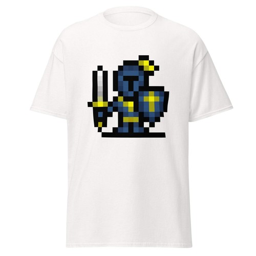 Adult Unisex Retro Pixel Art Knight (Blue) T-Shirt - Picture 120 of 120
