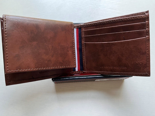 Tommy Hilfiger Leder Bi-Fold Geldbörse & Valet RFID Schutz Farbe Braun NEU - Bild 2 von 5