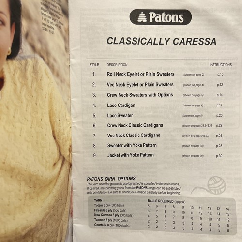PATONS LADIES CARESSA KNITTING PATTERN BOOK NO.2126 SIZES 6-24 - Picture 6 of 14