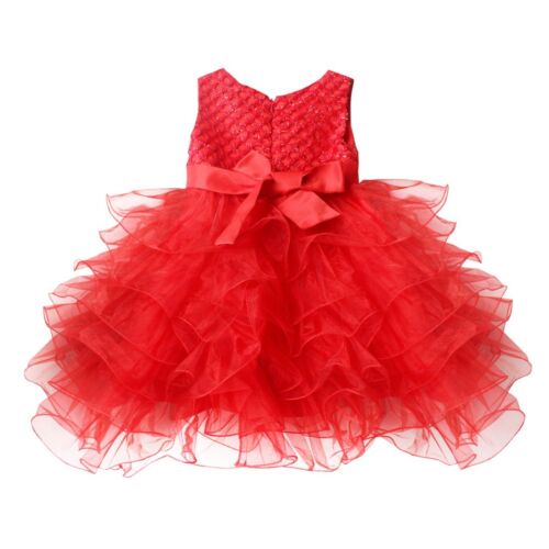 Flower Girl Dress Kids Baby Party Wedding Birthday Princess Christening Dresses - Picture 13 of 37
