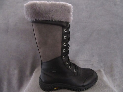 UGG Australia 1001786 Adirondack Tall Black Leather Boots Shoes US 6 EUR 37 NWB - Picture 4 of 9