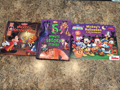 3 new disney halloween books retail over 35$ mickey mouse flap book 5 minute 