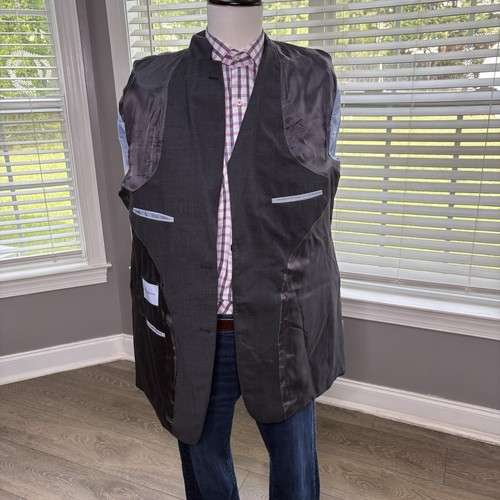 Tommy Hilfiger Para Hombres Talla 44L Gris Abrigo Deportivo a Cuadros Chaqueta Informal Blazer Traje - Imagen 8 de 13