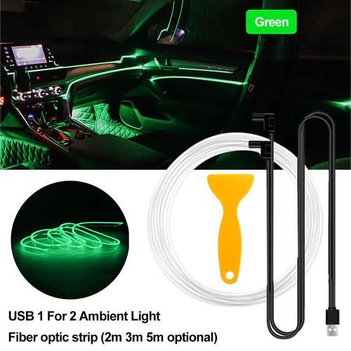 2M/3M/5M Auto LED Ambientebeleuchtung Innenraumbeleuchtung USB Lichtleiste Lampe - Picture 13 of 17