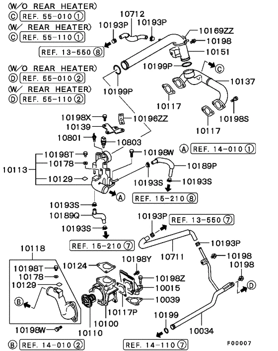 NUEVO tubo de derivación de entrada de agua de refrigerante para Montero 2001-2006 3,5 L / 3,8 L Foto 2 de 2