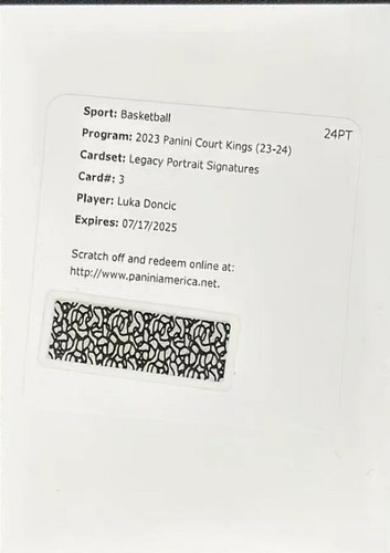 Luka Doncic 2023-24 Panini Court Kings #3 Legacy Portrait Signatures Auto /75