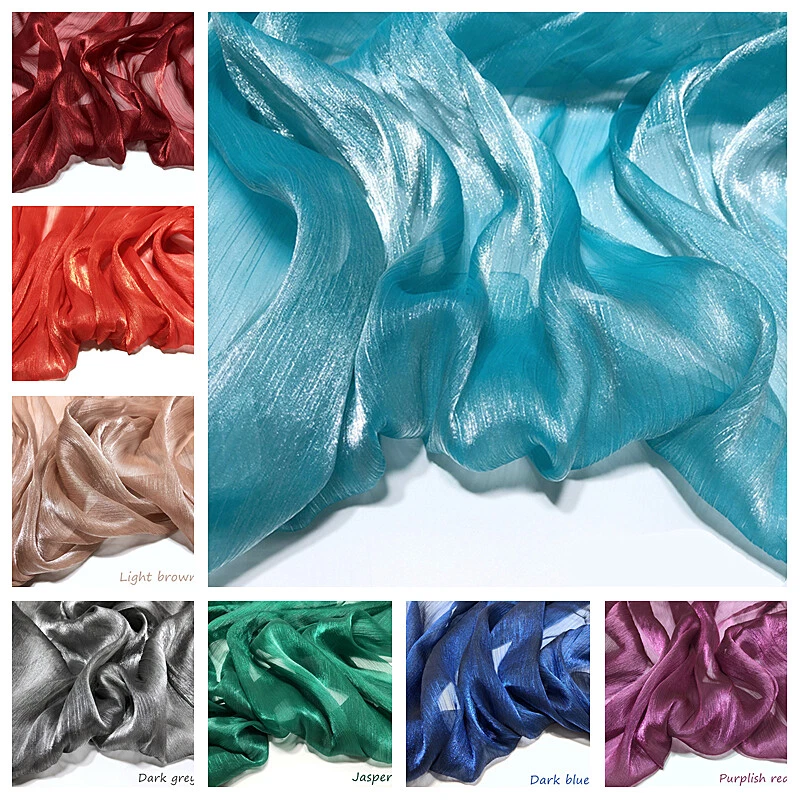 Organza Fabric Shiny Crepe Mesh Tulle DIY Clothes Dress Craft Home Decor Costume - Image 2 of 4