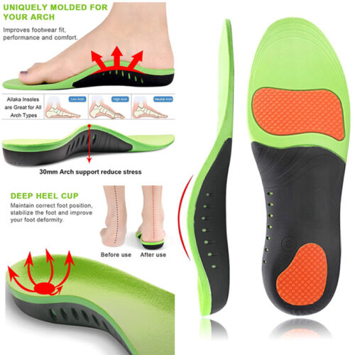 Orthotic Insoles Arch Support Flat Foot High Plantar Feet Fasciitis Pad Insert # - Picture 4 of 22