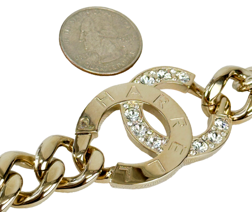 NEW CHANEL X Pharrell Williams Bracelet Crystal Chain Gold-Tone CC Logo RARE - Picture 8 of 10
