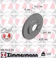 2X Zimmermann 100.1245.20 Bremsscheibe FüR Audi VW