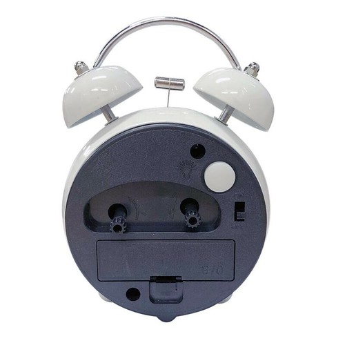 Analog Twin Bell Alarm Clock Non-Ticking Vintage Retro Classic Bedroom Loud Wake - Picture 10 of 13