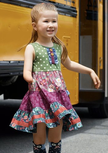 Girls Matilda Jane Moments with you Just a Jaunt Dress size 4 VGUC - Picture 3 of 5