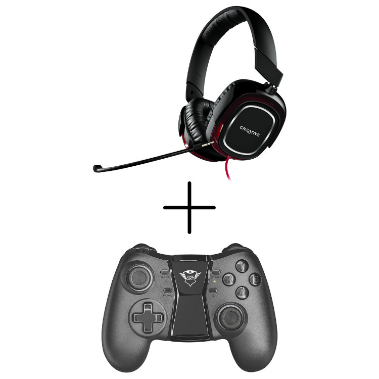 Беспроводной контроллер Creative Draco 2 Gaming Kopfhörer & Trust GXT 590 Gamepad