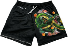 Dragon Ball Z "SHENRON" BLACK Gym Shorts  BRAND NEW. FREE SHIPPING SAME DAY.