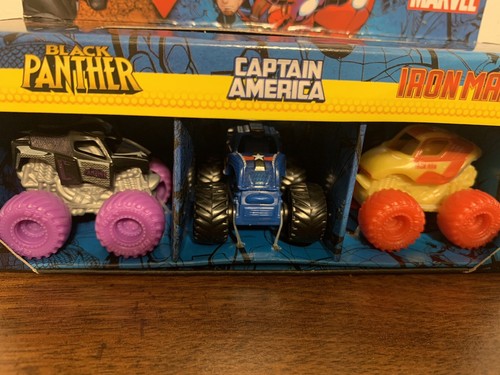 Monster Jam Marvel Mini Series 1. Black Panther/ Captain America/ Iron Man - Picture 2 of 3