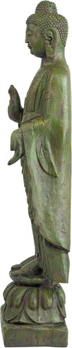 Enlightened Buddha Garden Statue - 40" Tall Asian Decor with Green Bronze Finish - Picture 8 of 10