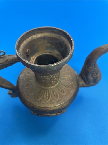 Tibetan Very Ornate Tea Pot Brass Copper Detailed - Picture 4 of 7