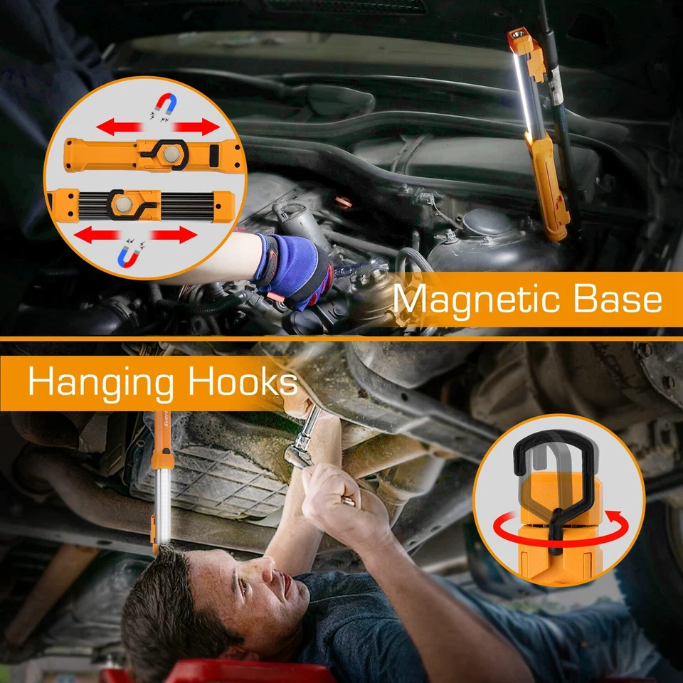 EverBrite 2-PACK 1000LM LED Work Light Rechargeable Work Light 4 Lighting Modes - Image 4 of 4