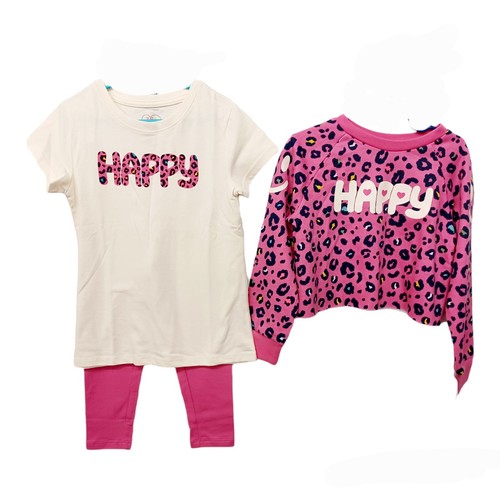 Garanimals Legging Set Girls 3 Pc-Size 5-Crop Sweatshirt-T-Shirt-Cheetah-Pink