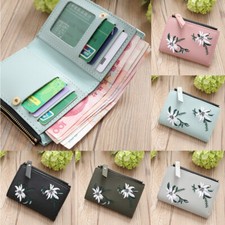 RFID Blocking Small Women Leather Wallet Credit Card Holder Mini Bifold Purse US