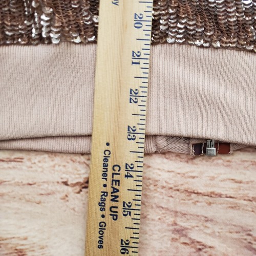 NEW Asos Jacket Womens 20 Rose Gold Pink Sequin Zip Up Coat Casual Ladies - Picture 7 of 9