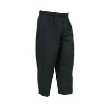 Mercer Culinary Millennia Unisex Black Cook's Pants w/ Elastic Waist - L