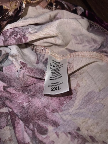 Vestido Lularoe Rosa Púrpura Rosas Hortensias Carly 2XL 22/24 20/22 XXL Acuarela - Imagen 7 de 13