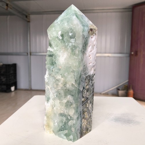 1120g Natural Colorfully Fluorite Quartz Crystal Obelisk Wand Point HealingAH336 - Bild 9 von 14
