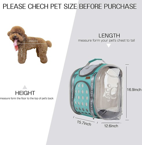 Pet Dog Cat Carrier Backpack Travel Hiking Bag Comfort Cat Handbag Foldable - Picture 4 of 16