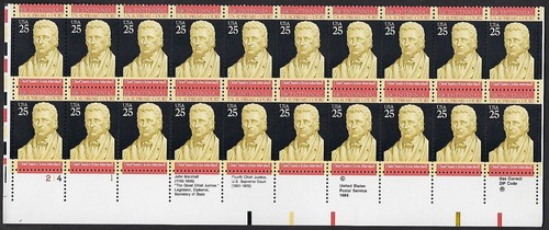 2415 MNH Plate Block of 20, 25-cent stamps - U.S. Supreme Court Bicentennial - Afbeelding 1 van 4