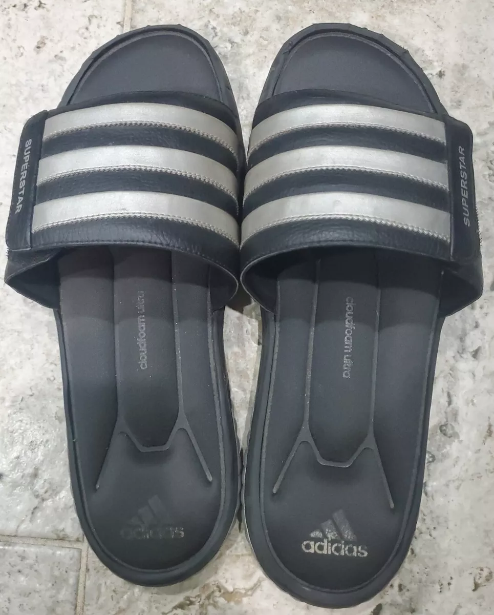 Adidas Superstar 3G Men s US 12 Slides Sandals Fitfoam Comfort Black G40165