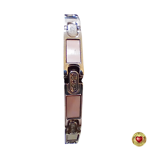 Silvertone & Pink mother-of-pearl & crystal 3 piece watch & jewellery set NEW - Picture 6 of 9
