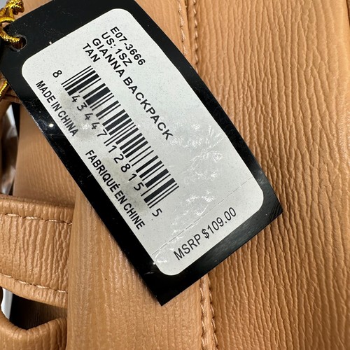 BEBE Mini Zaino Donna Gianna Marrone Con Accenti Oro Catena Nuovo con etichette - Foto 7 di 7