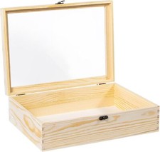 Unfinished Wooden Display Box 13.8" x 9.8" x 3.9", 13.8'' X 9.8'' X 3.9''