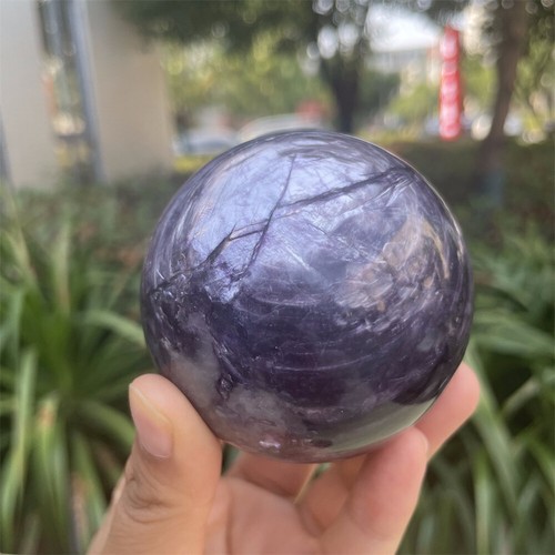 0,9 Pfund 2,5 Zoll natürliche lila Glimmerkugel Quarz Kristallkugel Heilung Reiki Energie C1 - Bild 6 von 10