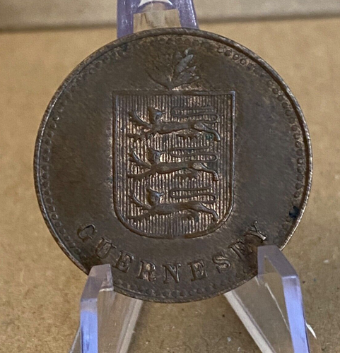 Moneda de 4 dobles Guernsey 1945 - circulada - Imagen 2 de 2
