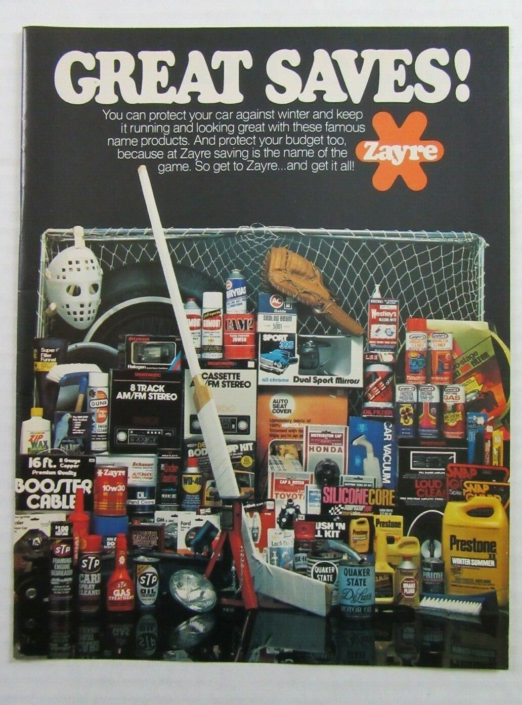 1980 ZAYRE Department Stores GREAT SAVES! Car Care Products Magazine Ad
