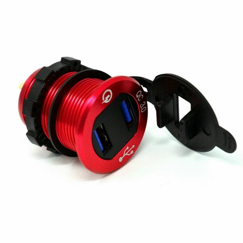 Quick Charger QC 3.0 Double USB Socket Outlet For Car Boat Motorcycle Golf Cart - Picture 17 of 21