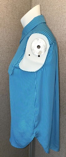 Worthington kleine ärmellose blau gestreifte Frühlingsbluse mit Knopfleiste für Damen EUC - Bild 4 von 11