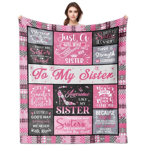 Sisters Gifts from Sister Sister Gifts Sister Blanket 60"x50" Gifts for Siste...