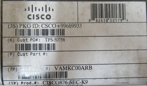 NEW CISCO876-SEC-K9 Cisco 876 1U 4-Port Modular Integrated Services Router (ISR) - Picture 4 of 5