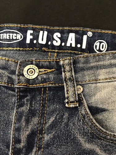 F.U.S.A.I Jeans/Stretch Girls Size 10-Cotton Bl-L Blue-Style BFS17-30-Zippers - Picture 5 of 12