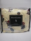New Ralph Lauren TEDDY BEAR Yellow White Striped Ruffle Bedskirt - Cal King