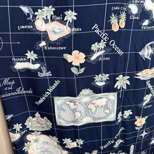 Hilo Hattie Hawaii Map Print Maxikleid Navy Blau Tropical Island Paradise Vintage - Bild 6 von 8